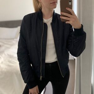 Topshop Navy Bomber Jacket